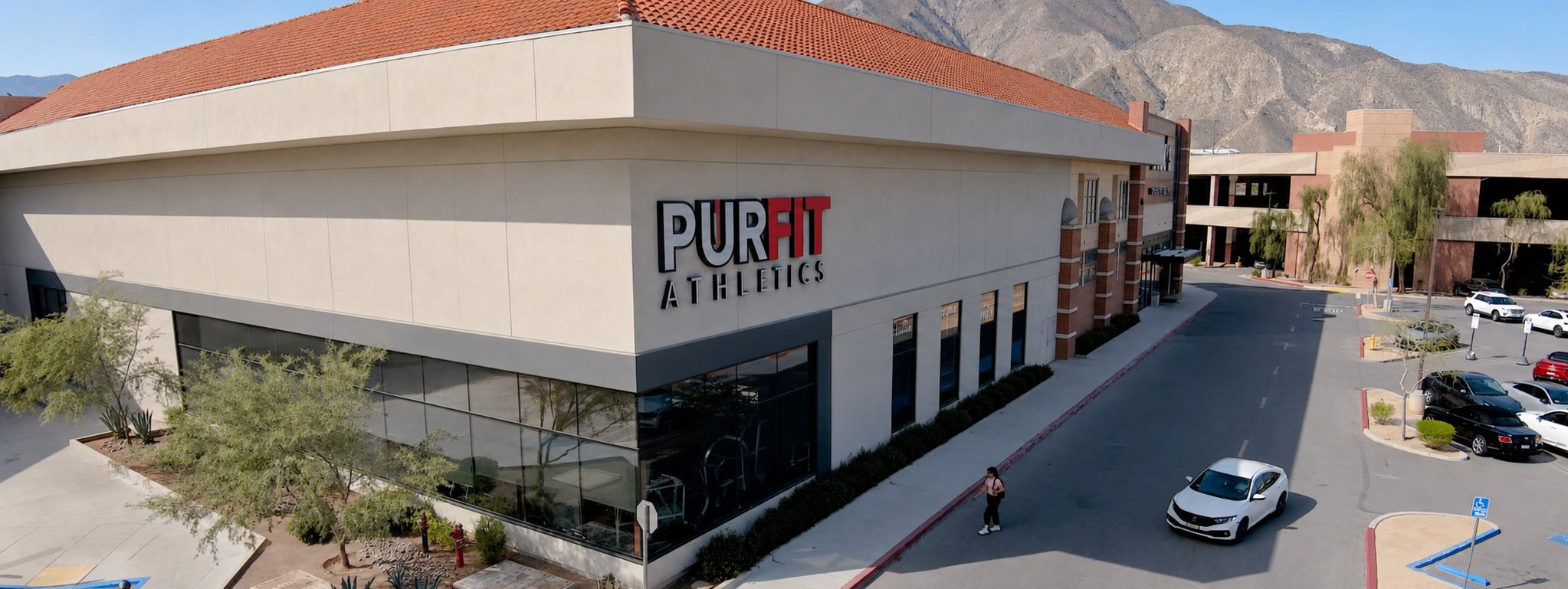 PurFit Athletic gym exterior building in Palm Desert, CA